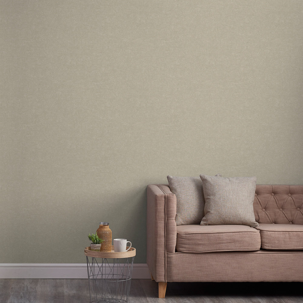 Grandeco Chenille  Plain Fabric Metallic Effect Gold Wallpaper Image 3
