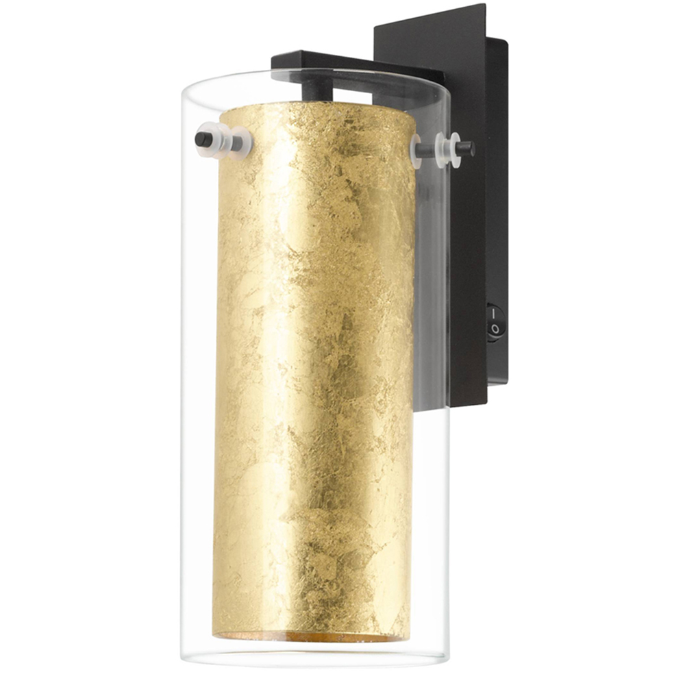 EGLO Pinto Gold Glass Steel Wall Light Image 1