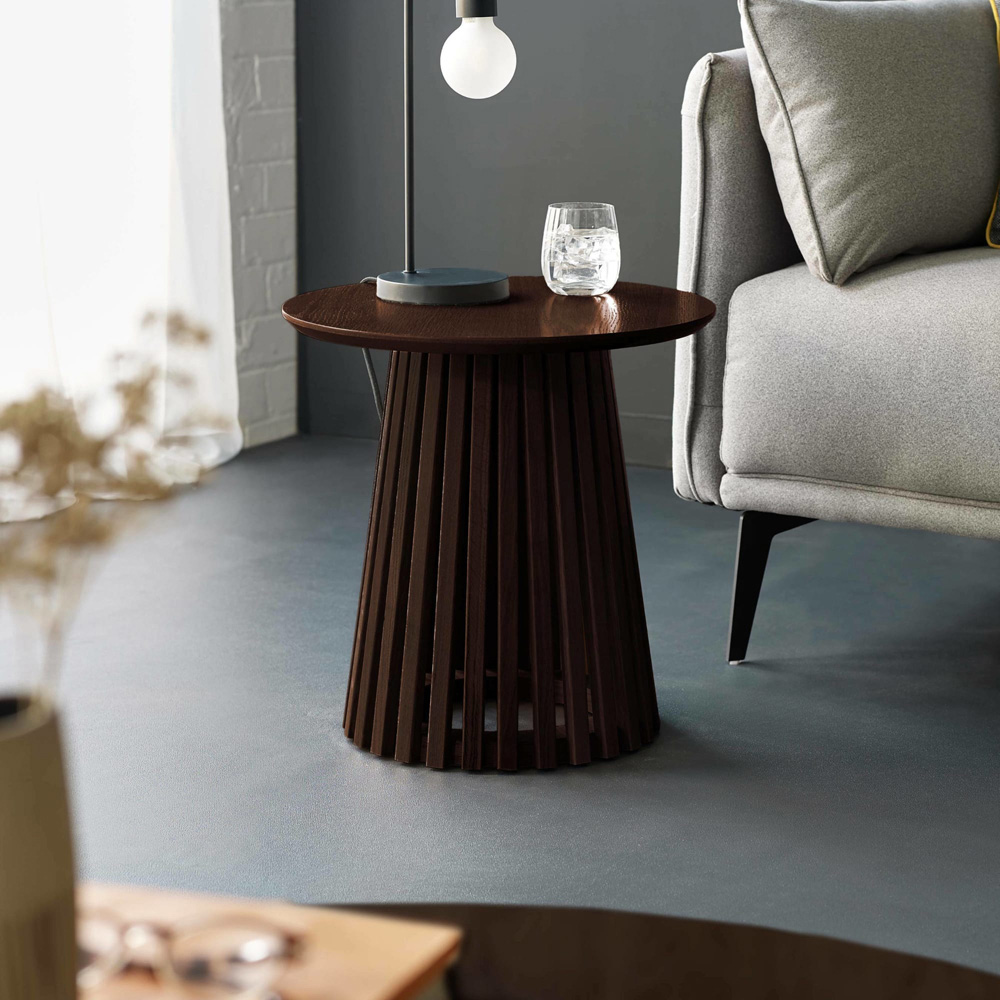 Julian Bowen Ollie Dark Oak Round Lamp Table Image 7