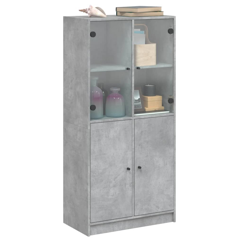 vidaXL 4 Door Concrete Grey Highboard Image 5