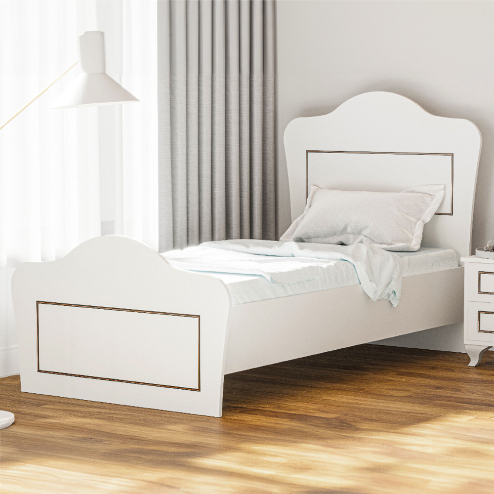 Evu CLEMENT Single White Childrens Bed Frame Image 1