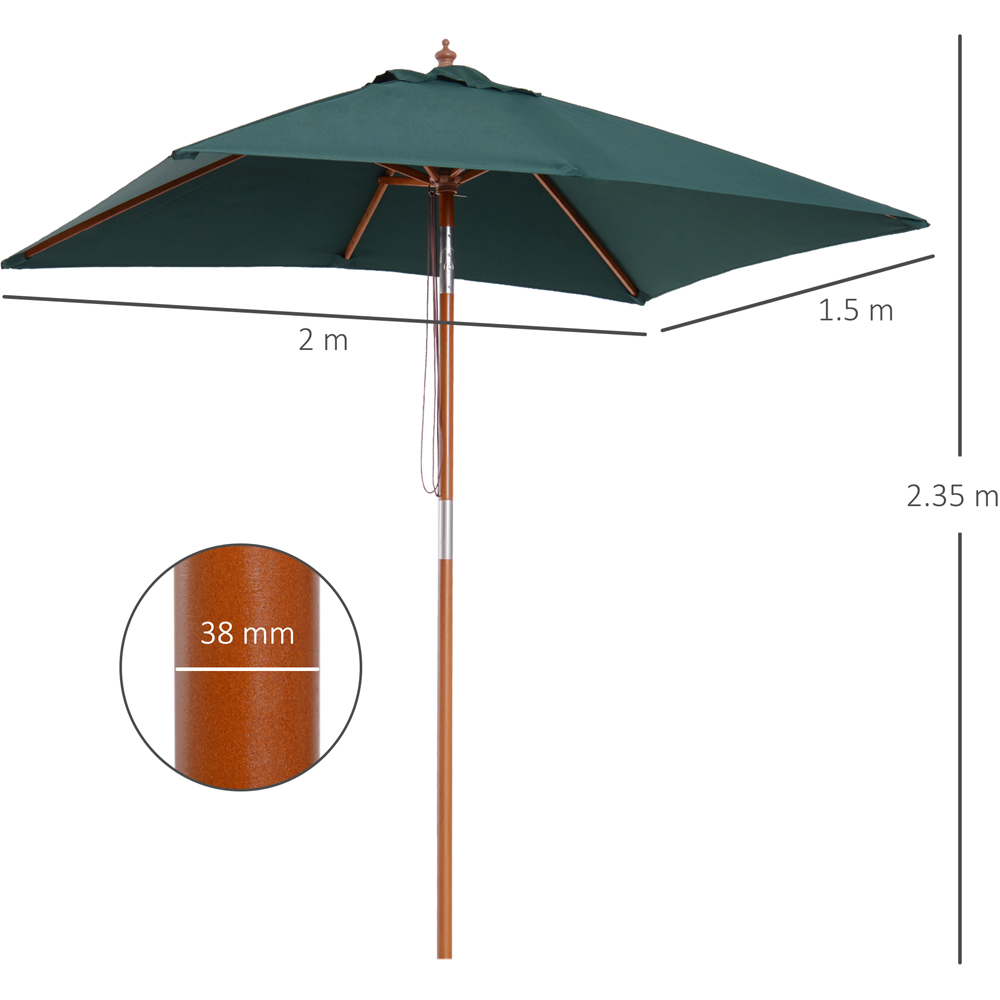 Outsunny Brown and Green Parasol 2m Image 7