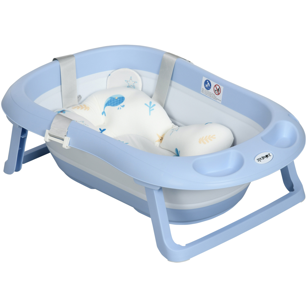 ZONEKIZ Blue Baby Foldable Bath Tub Image 1