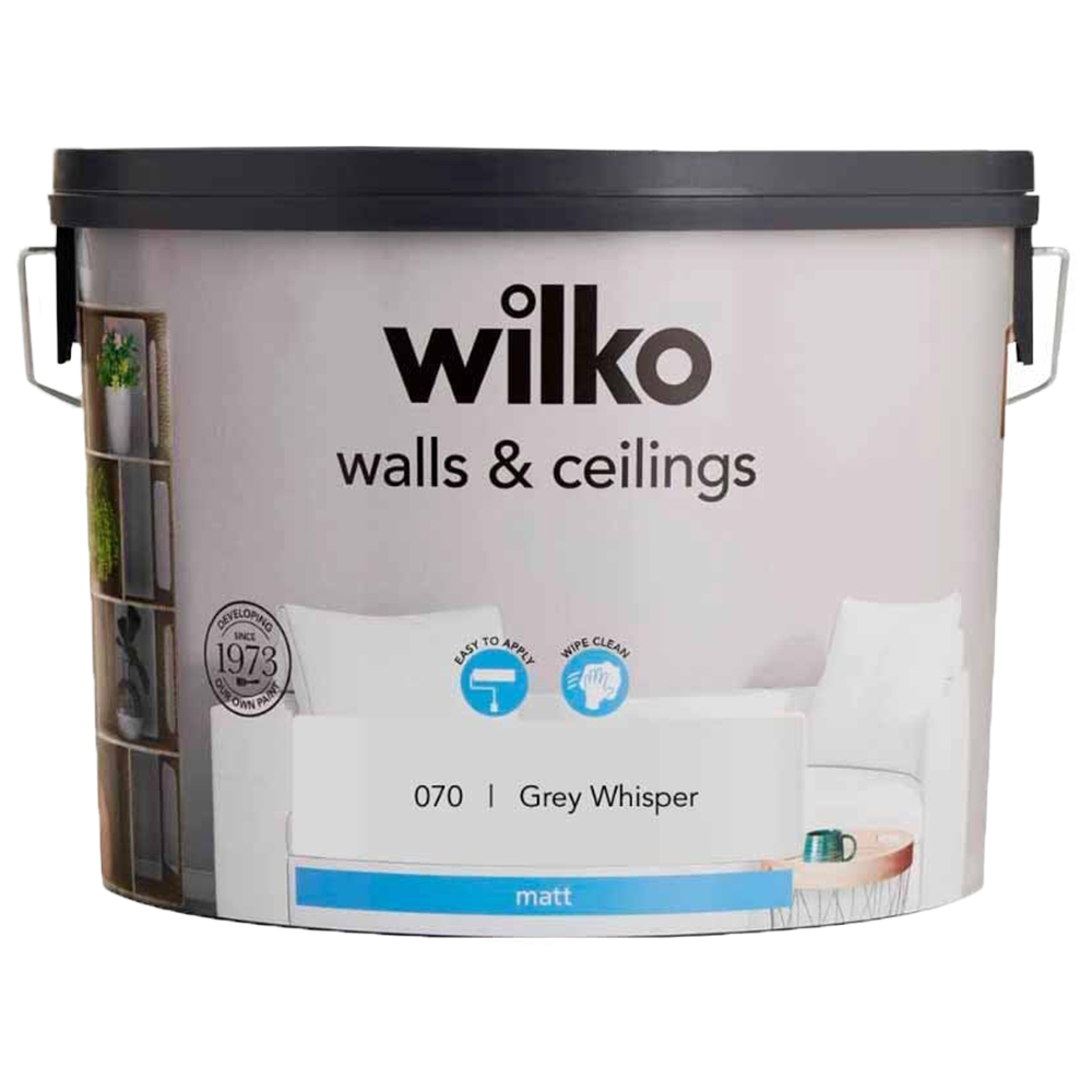 Wilko Walls & Ceilings Grey Whisper Matt Emulsion Paint 7.5L Image 2