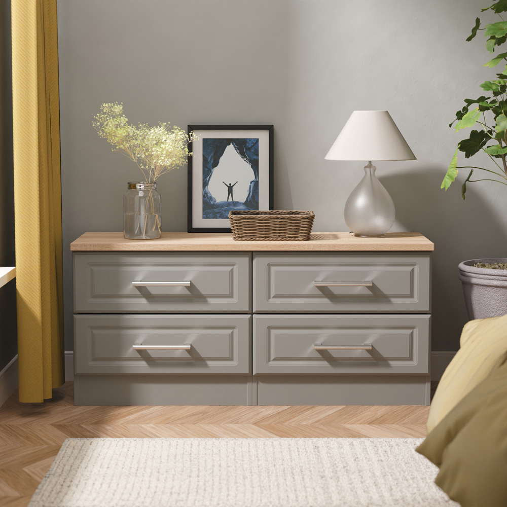 Crowndale Kent 4 Drawer Dusk Grey and Bardolino Oak Bed Box Ready Assembled Image 7