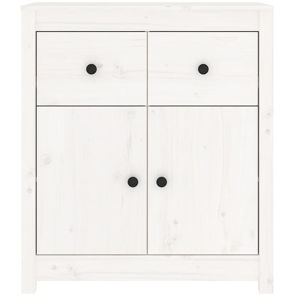 vidaXL 2 Door 2 Drawer White Solid Pine Wood Sideboard Image 4