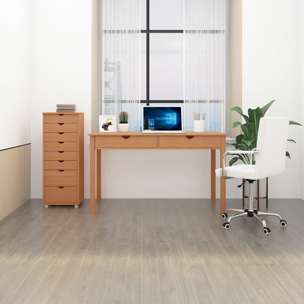 Loft24 Gava 2 Drawer Scandinavian Desk Oak Image 6