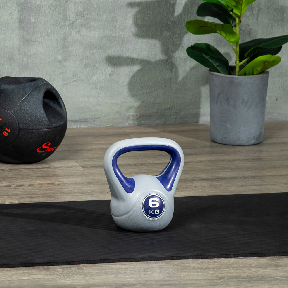 SPORTNOW Purple and Grey Kettle Bell with Handle 6kg Image 5