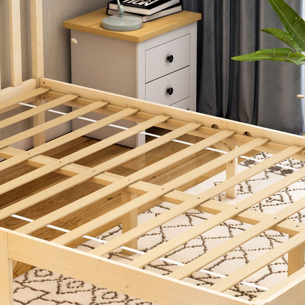 Vida Designs Milan Double Pine Low Foot Wooden Bed Frame Image 3
