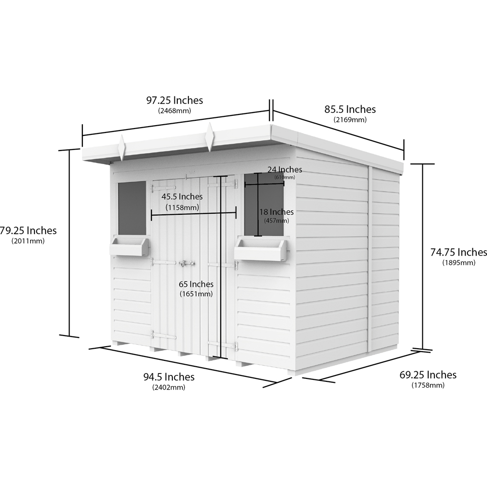 DIY Sheds 8 x 6ft Tongue and Groove Timber Pent Summer Garden Shed Image 8