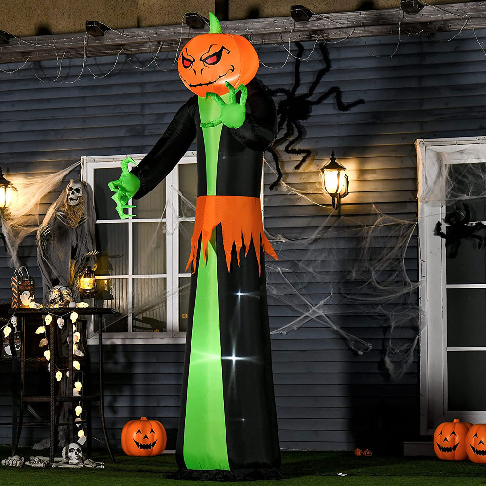HOMCOM Halloween Inflatable Scary Pumpkin Man 9ft Image 2
