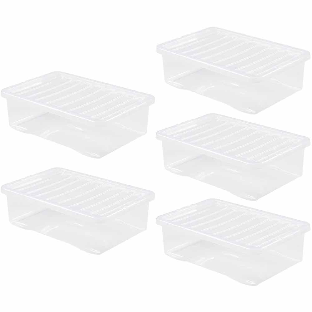 Wham 32L Crystal Storage Box and Lid 5 Pack