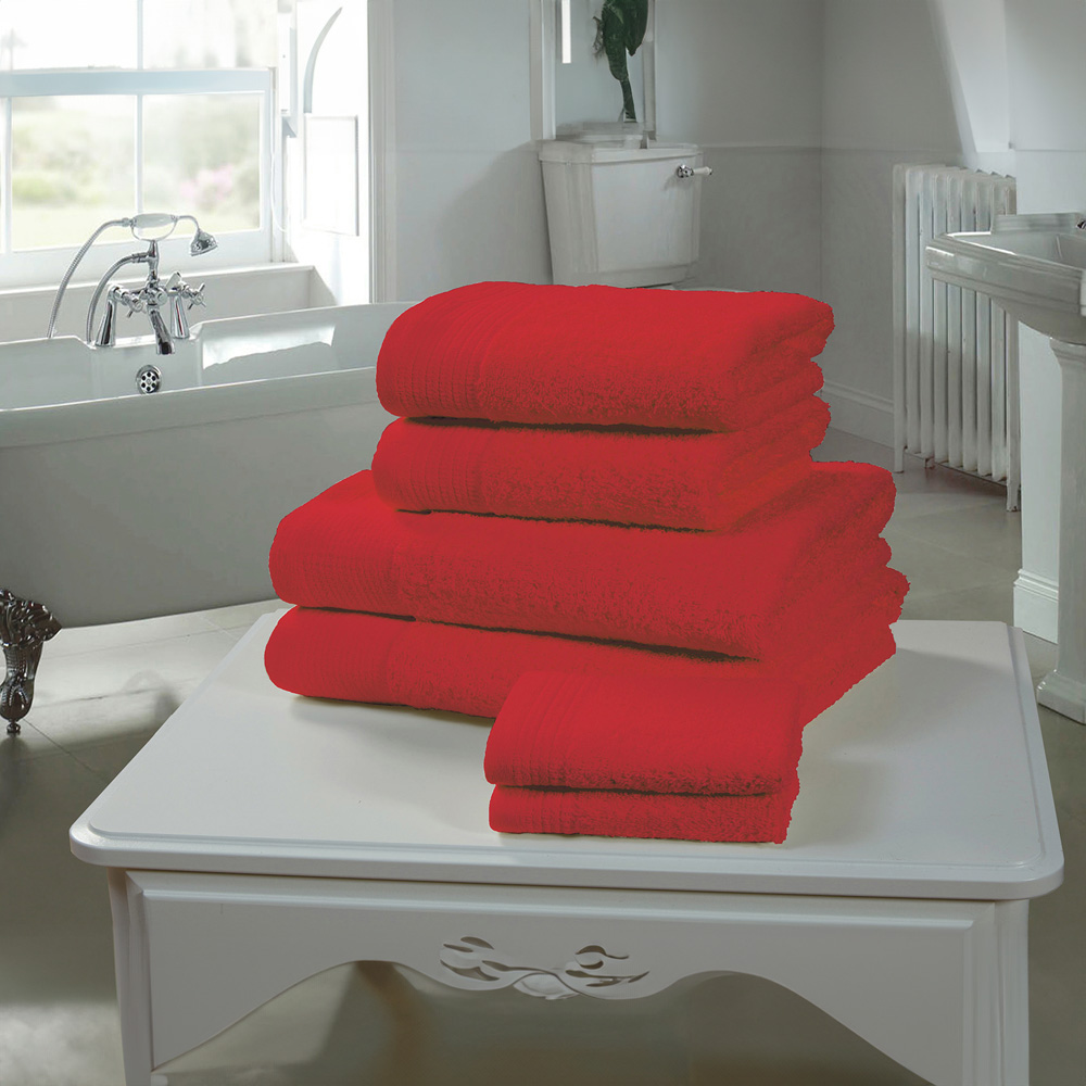 Rapport Home Chatsworth Super Soft 600gsm Combed Cotton Red Bath Towel Image 2