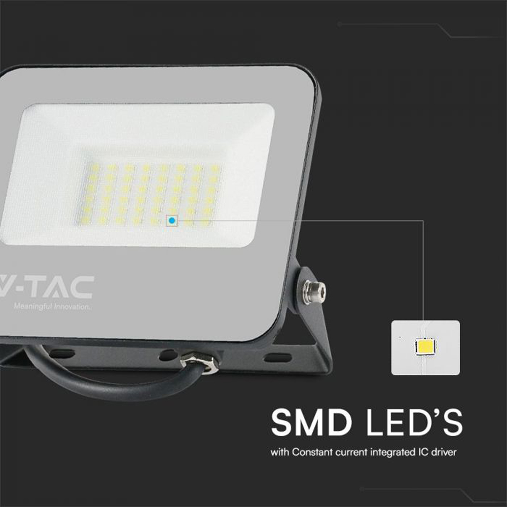 V-TAC 30W Grey Frosted Glass RGB LED Floodlight with Remote Control Image 6