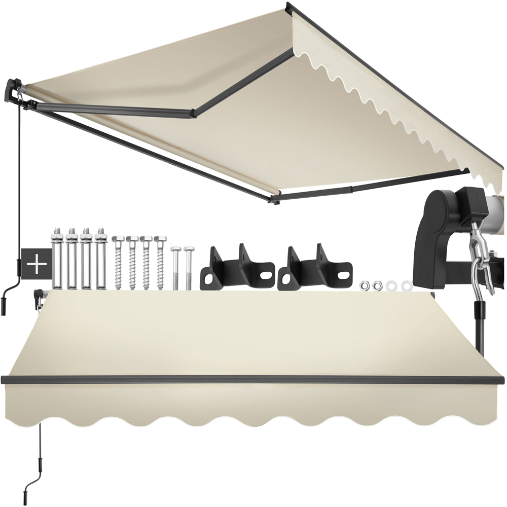 tectake Ornella Beige Retractable Awning 2.5 x 2m Image 2