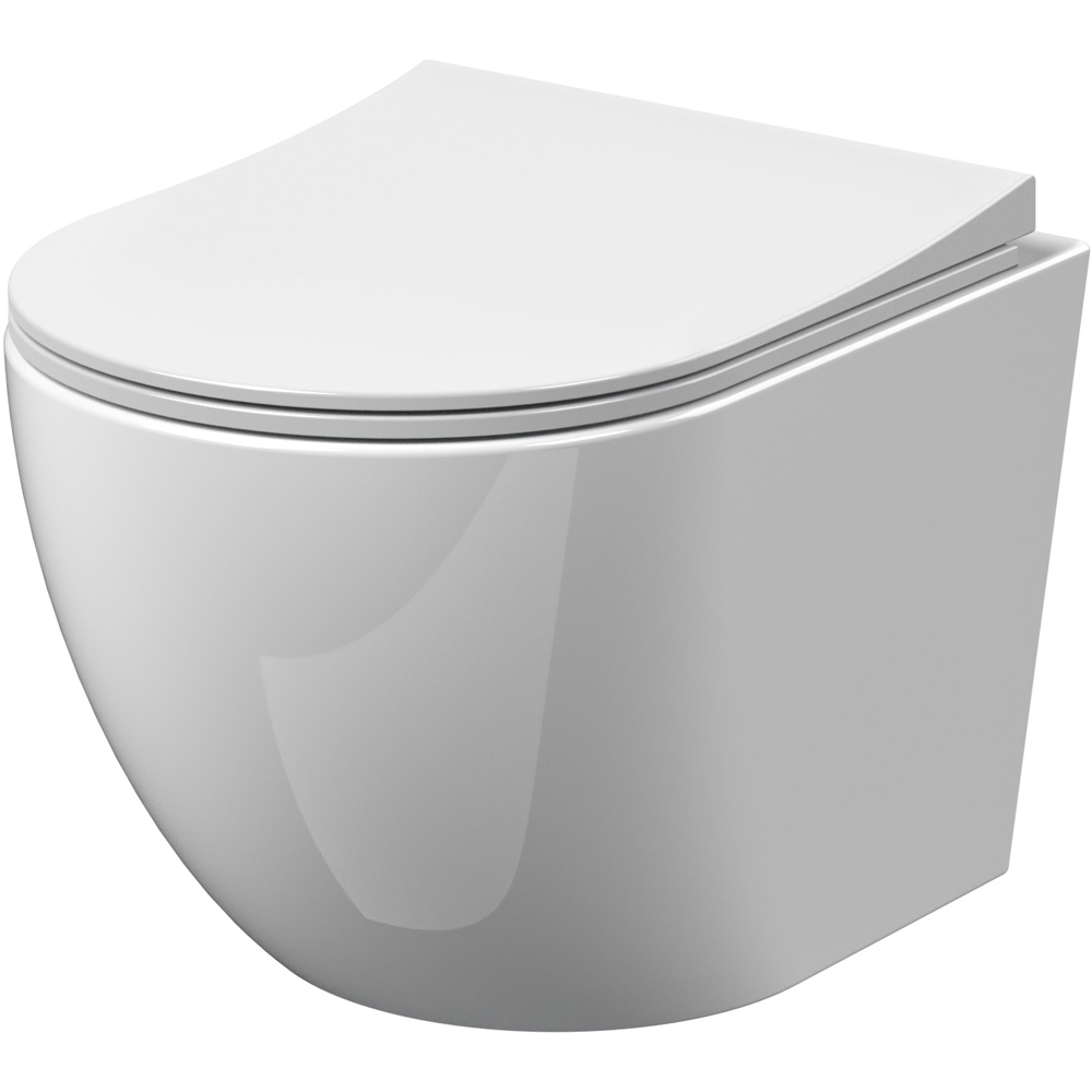 nuie Freya White Wall Hung Pan and Soft Close Seat 360mm Image 1