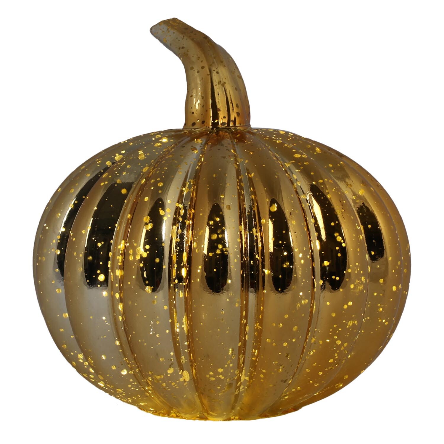 Gold LED Antiqued Pumpkin - Gold Image 2