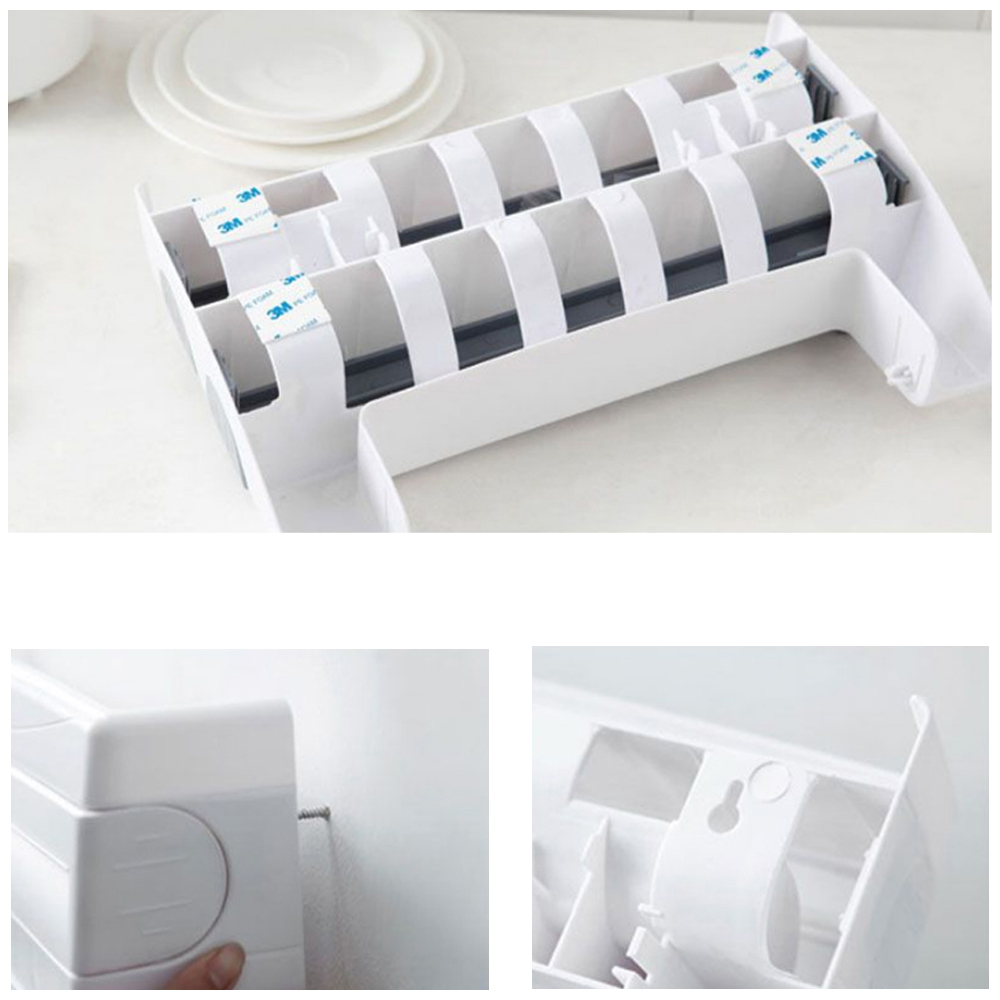 Living And Home WH0670 White Kitchen Towel Holder With Cutter Image 6