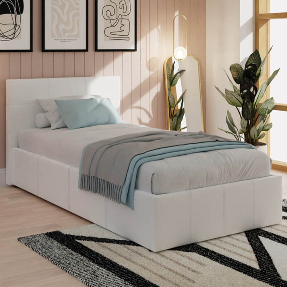 GFW Single White Side Lift Ottoman Bed Image 5