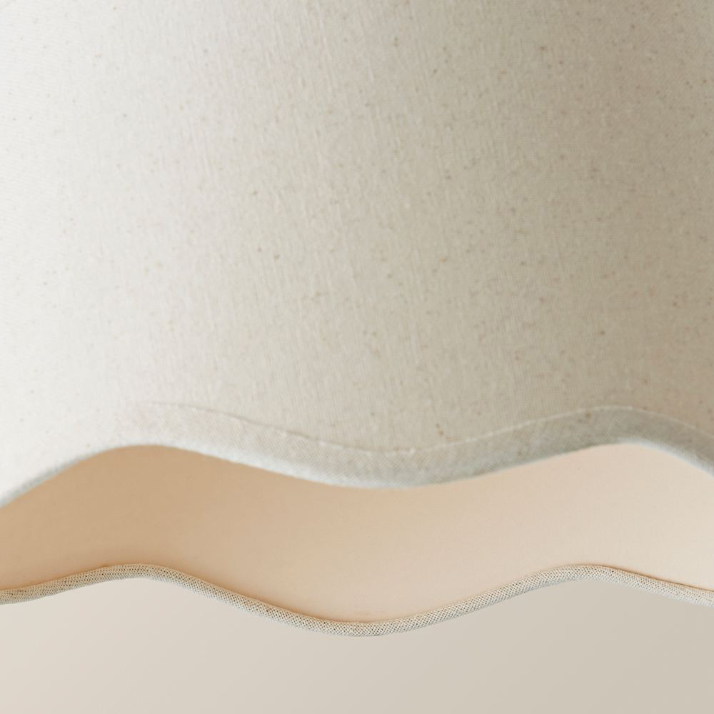 ValueLights Mabel Natural Linen Scallop Edge Small Lamp Shade Image 6