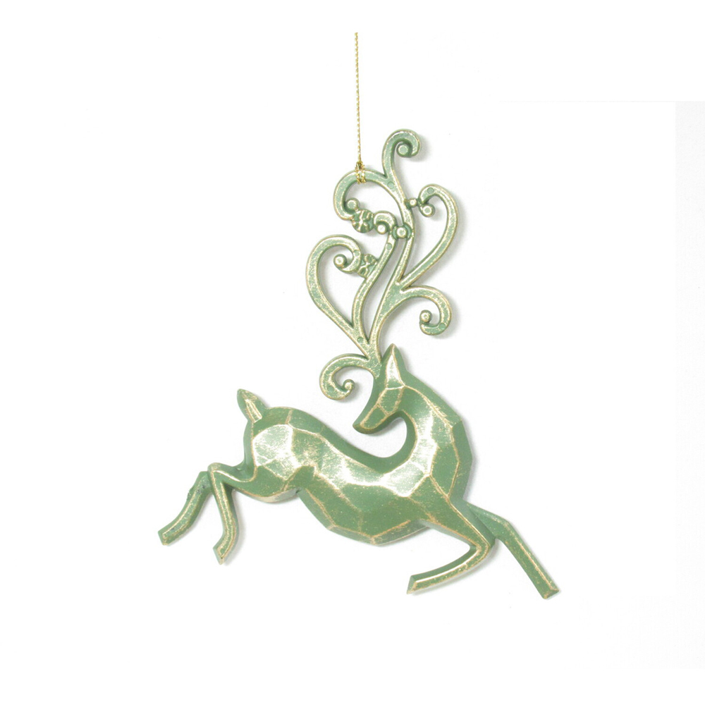 Brushed Gold Reindeer Hanging Decoration Image 4