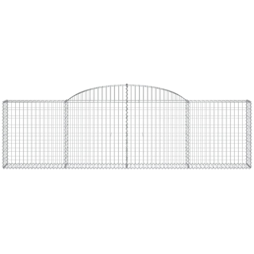 vidaXL Silver Galvanised Iron Arched Gabion Basket 80/100 x 30 x 300cm 3 Pack Image 2
