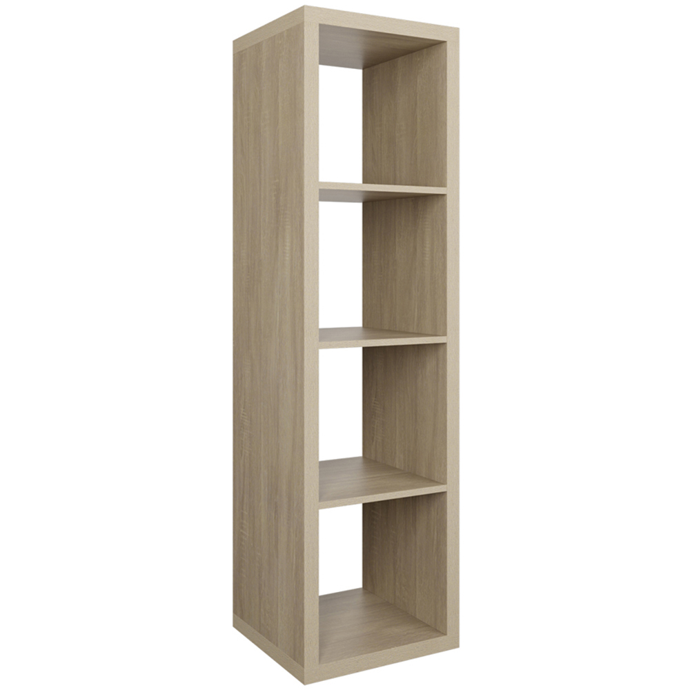 Clever Cube 4 Shelf Light Oak Effect Rectangle Storage Unit Image 2