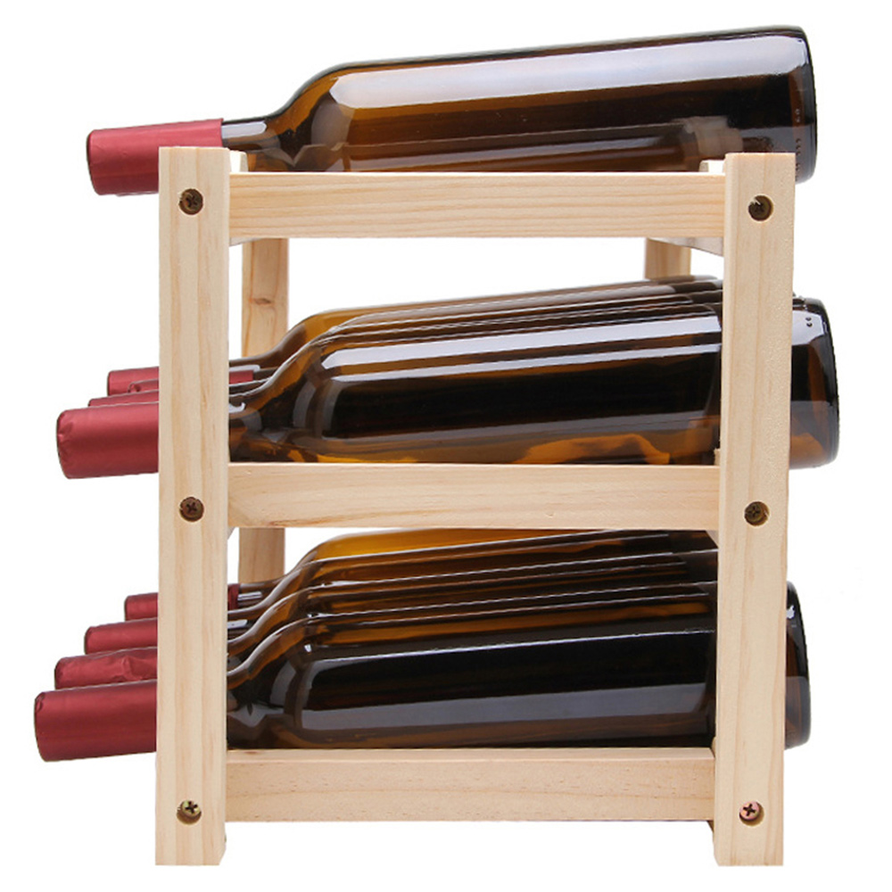Living and Home 12 Bottles Foldable Wood Wine Racks Wilko