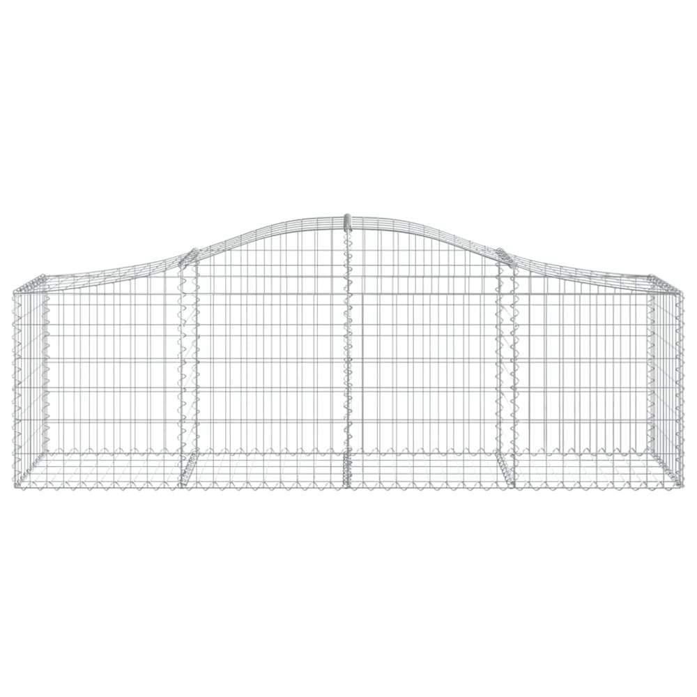 vidaXL Silver Galvanised Iron Arched Gabion Basket 200 x 50 x 60/80cm 4 Pack Image 4