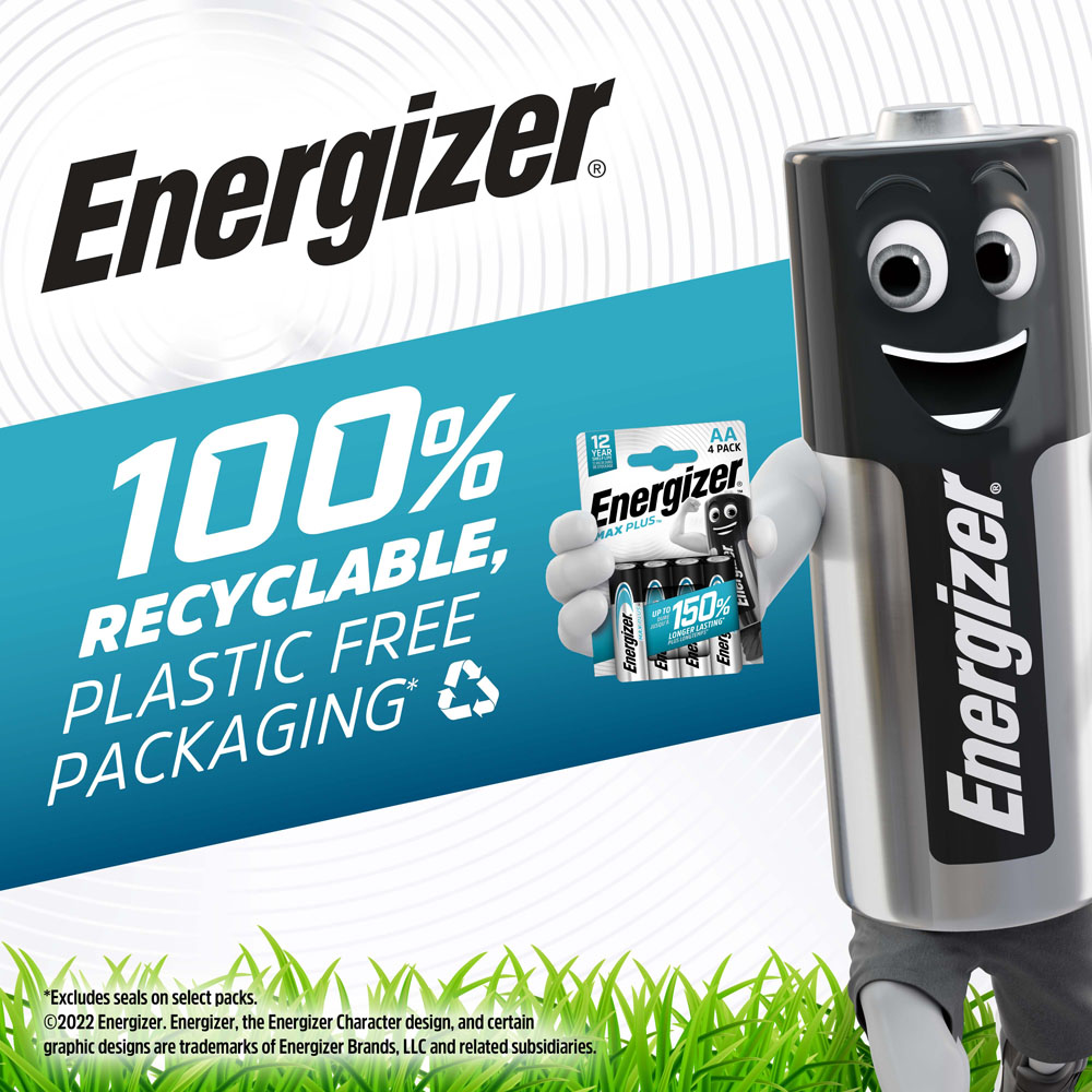 Energizer Max Plus AA 4 Pack Alkaline Batteries Image 2