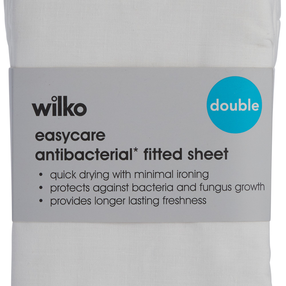 Wilko Double White Antibacterial Fitted Bed Sheet Wilko