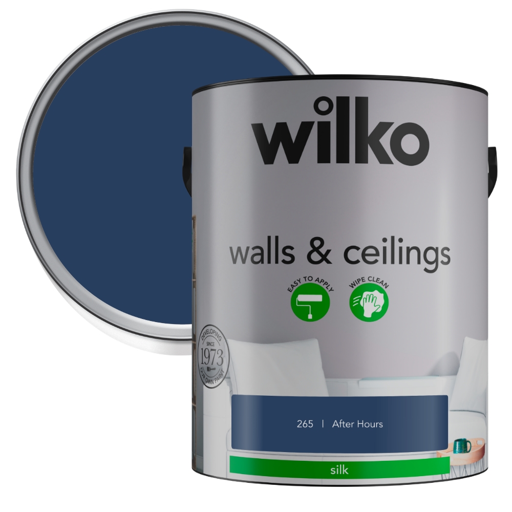 Wilko Walls & Ceilings After Hours Silk Emulsion Paint 5L Image 1