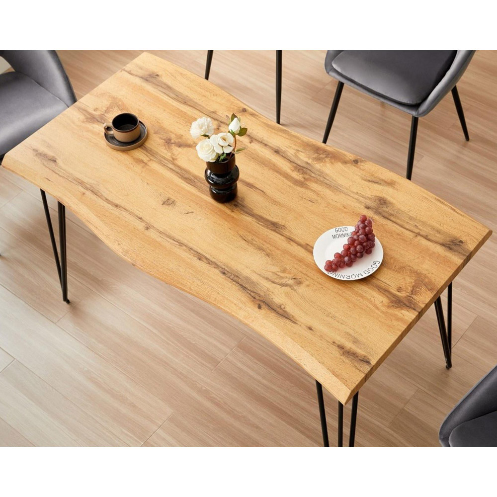 Kosy Koala 6 Seater Rustic Wooden Dining Set Black Image 4