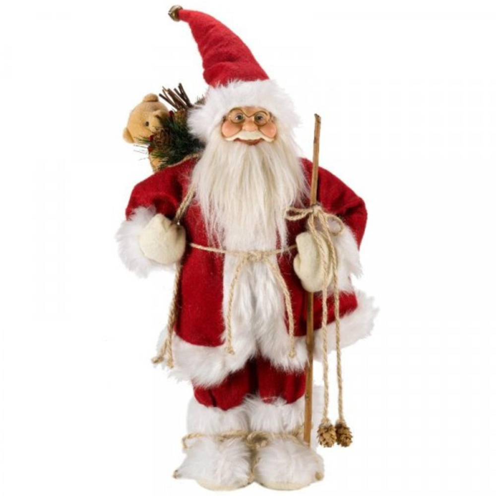 Samuel Alexander 22 Warm White LED Battery Operated Red Santa Claus with Brown Sack 45cm Image 2