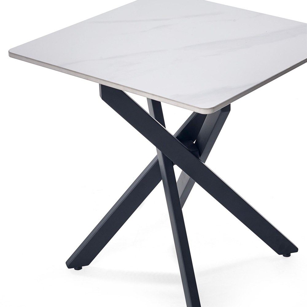 Julian Bowen Bradley White Marble Effect Lamp Table Image 4