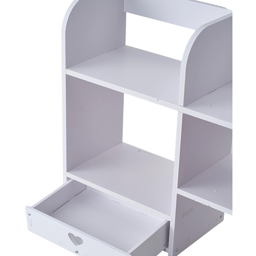 Living and Home Single Drawer 5 Shelf White WPC Asymmetrical Desktop Organiser Image 5