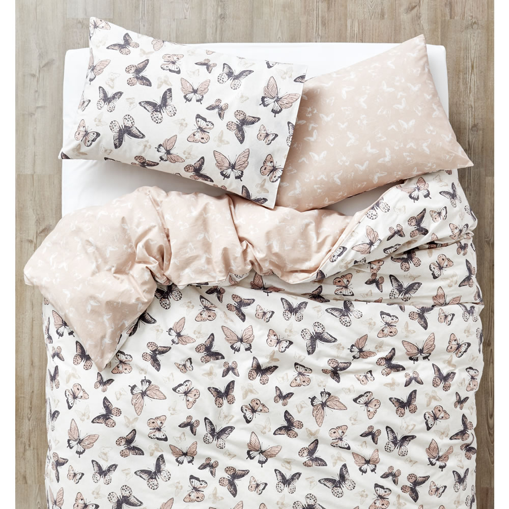 Wilko Treasured Butterfly Reversible Easy Care Double Duvet Set Wilko