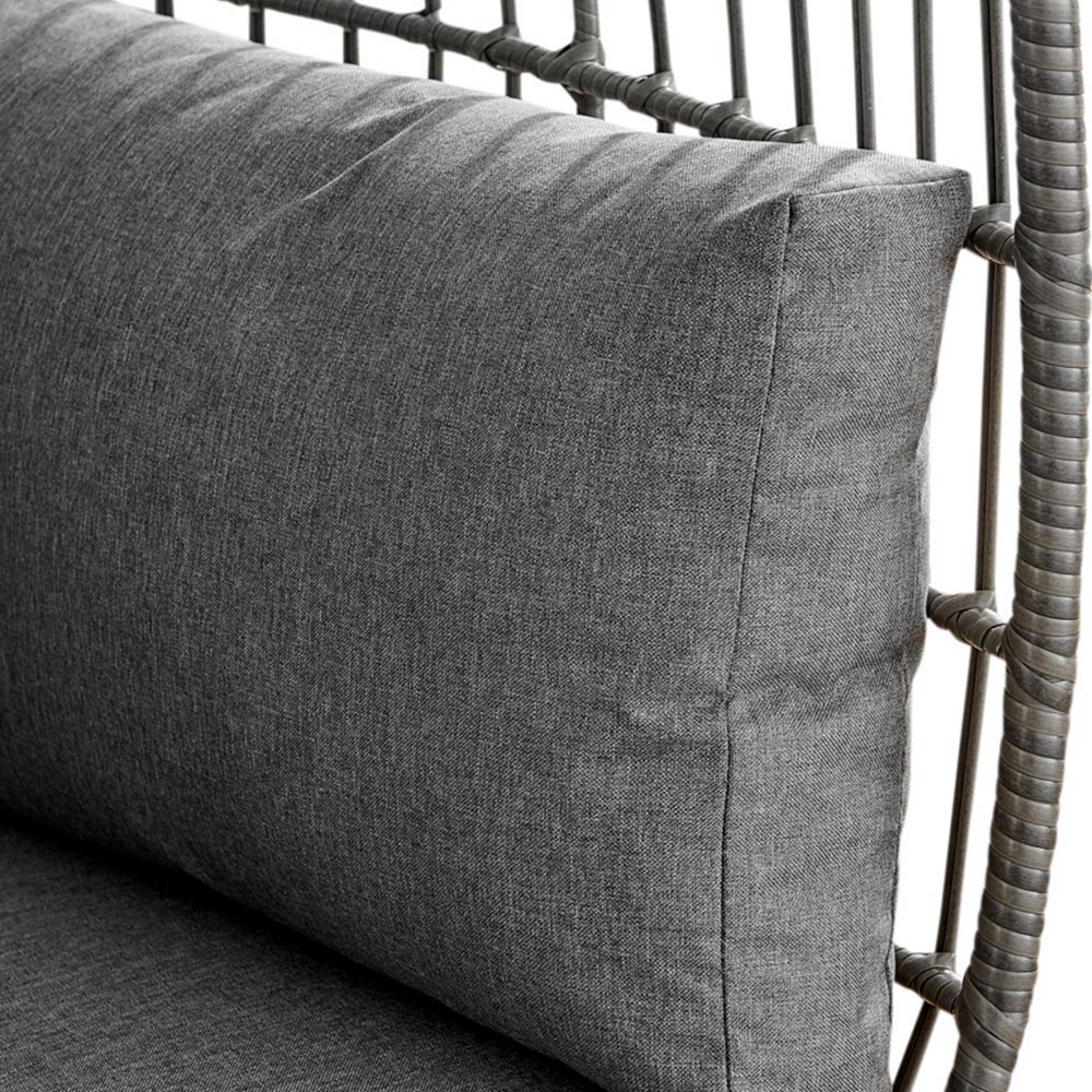 Furniturebox Veza Grey PE Resin Rattan Egg Chair with Cushions Image 5
