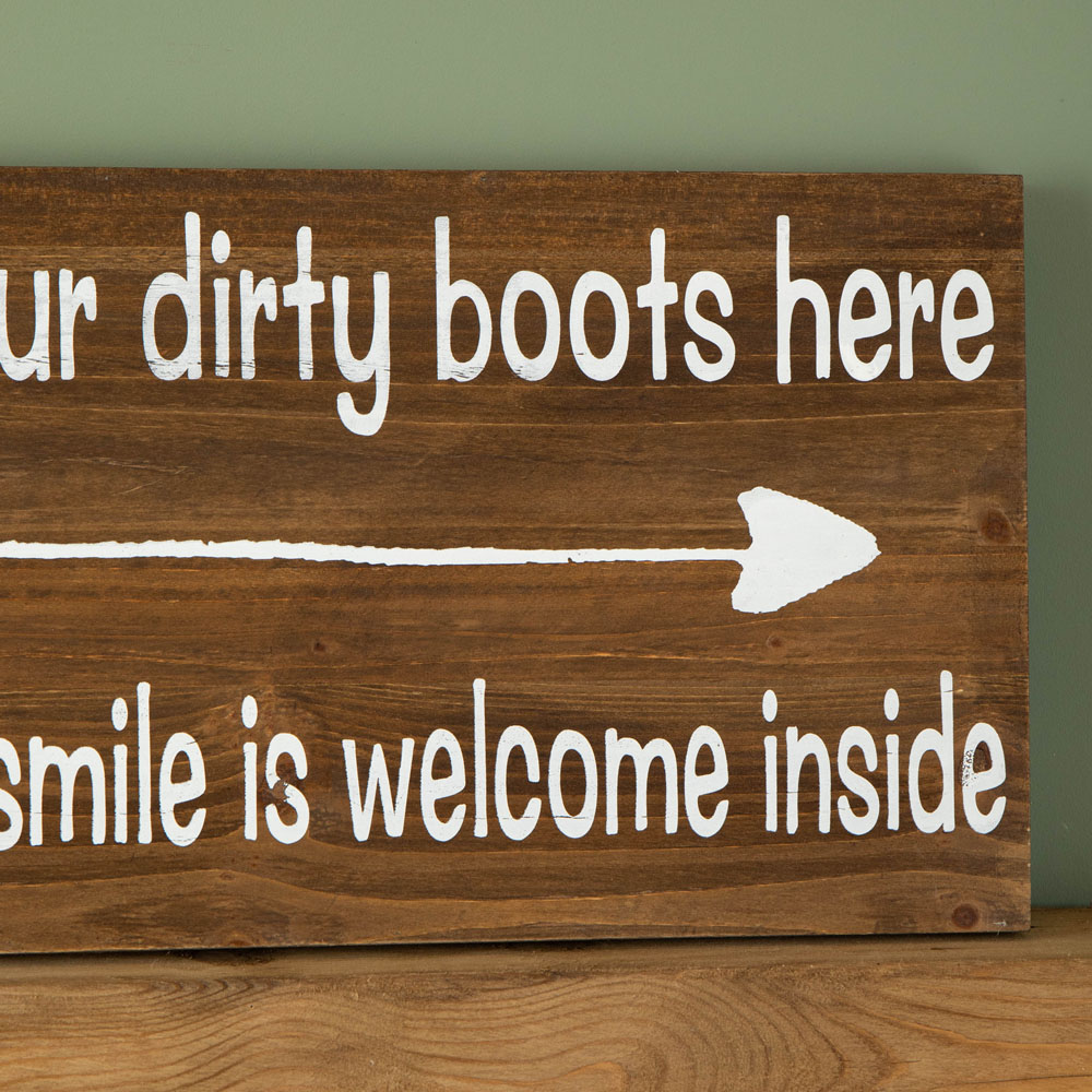 Samuel Alexander Dark Rustic Fir Wood Welcome Wall Sign 60 x 30cm Image 6