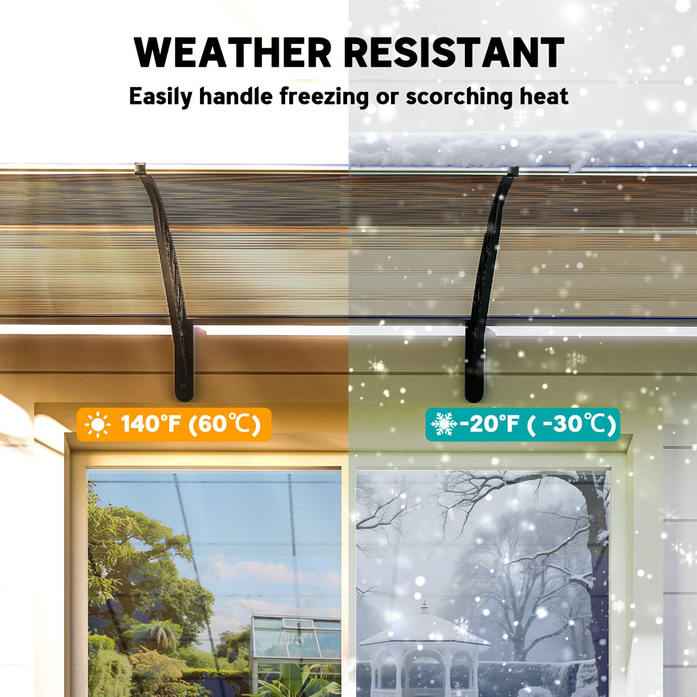 Outsunny Brown Window and Door Canopy Awning 3.03 x 0.96m Image 6
