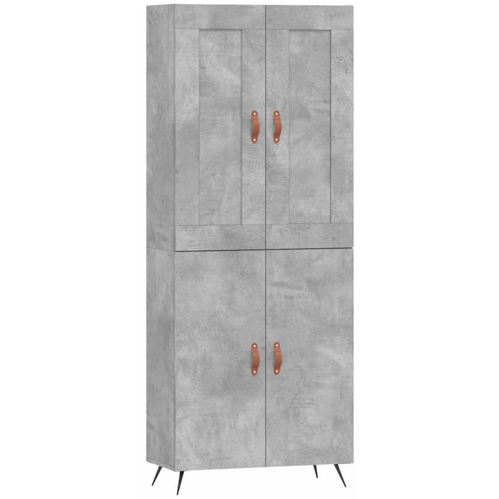 vidaXL 4 Door Concrete Grey Wooden Highboard Image 2
