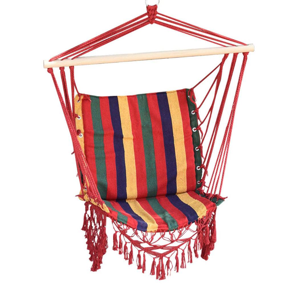 Outsunny Multicolour Stripe Hanging Hammock Swing Chair Image 2