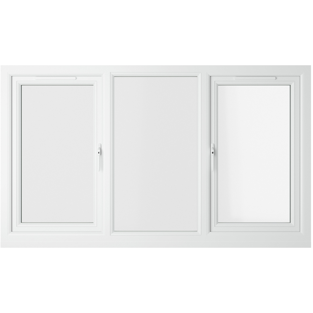 Crystal uPVC Triple Glazed Window LH & RH Side Hung Fixed Centre Grey White Clear Glass 1770x965mm Image 2
