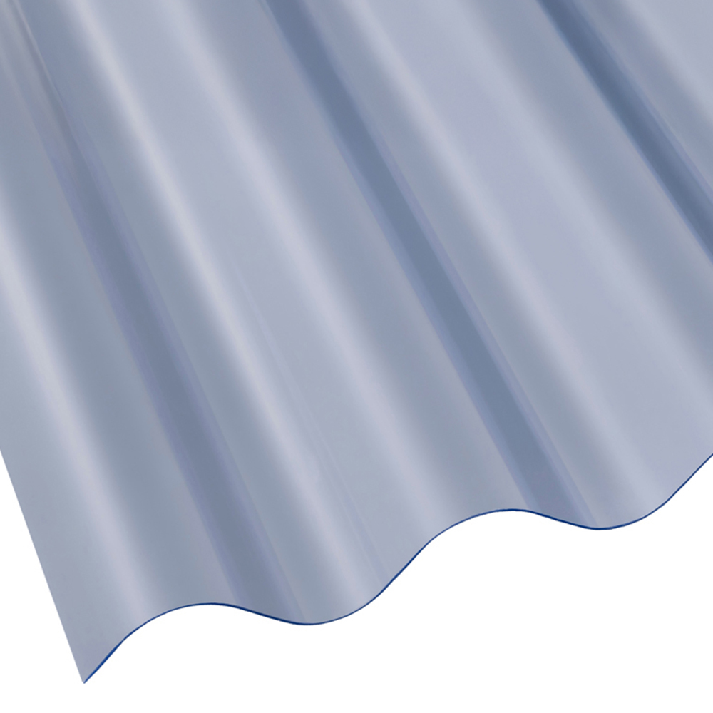 Vistalux 3 inch PVCu ASB Clear Lightweight Corrugated Sheet 3050 x 0.8mm Image