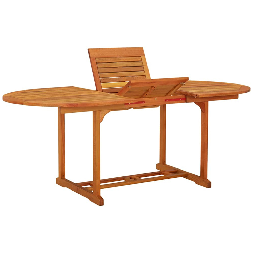 vidaXL 6 Seater Solid Eucalyptus Extendable Garden Table Reddish Brown Image 8