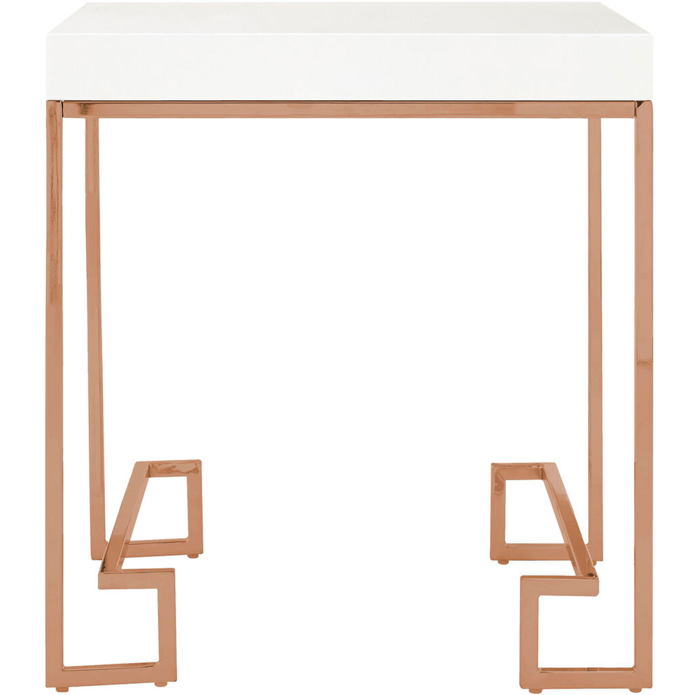 Premier Housewares Allure Rose Gold End Table with Angled Legs Image 2