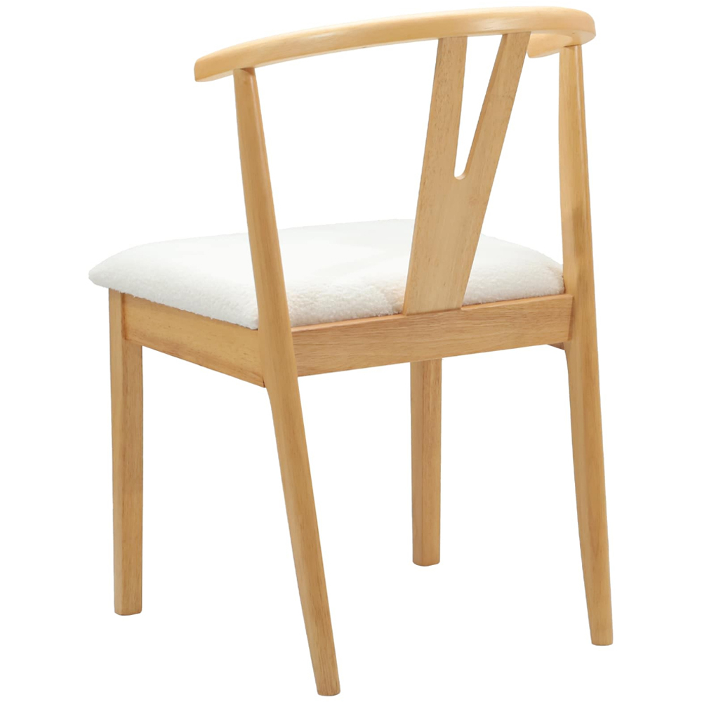 vidaXL Set of 2 Natural and White Rubberwood Dining Chairs Image 4