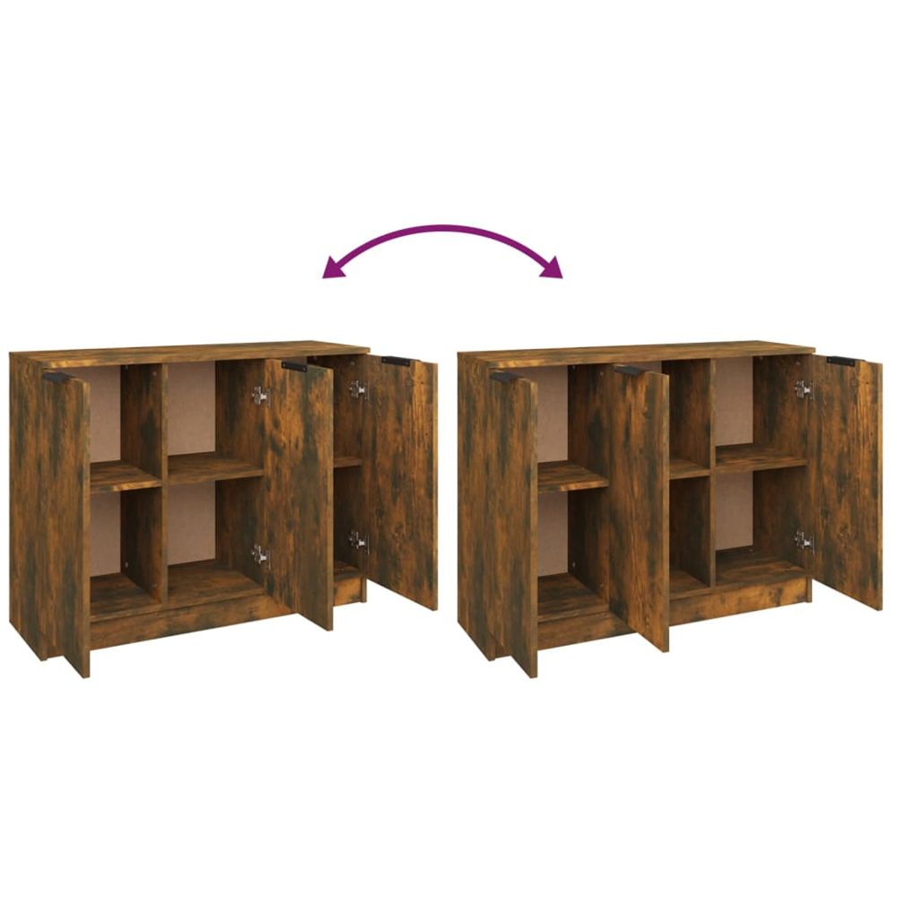 vidaXL 3 Door Smoked Oak Sideboard Image 8