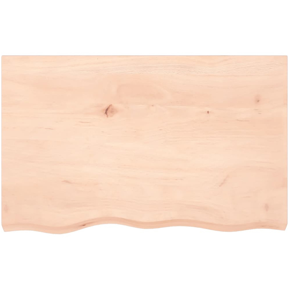 vidaXL 80 x 50 x 4cm Untreated Solid Wood Oak Wall Shelf Image 3