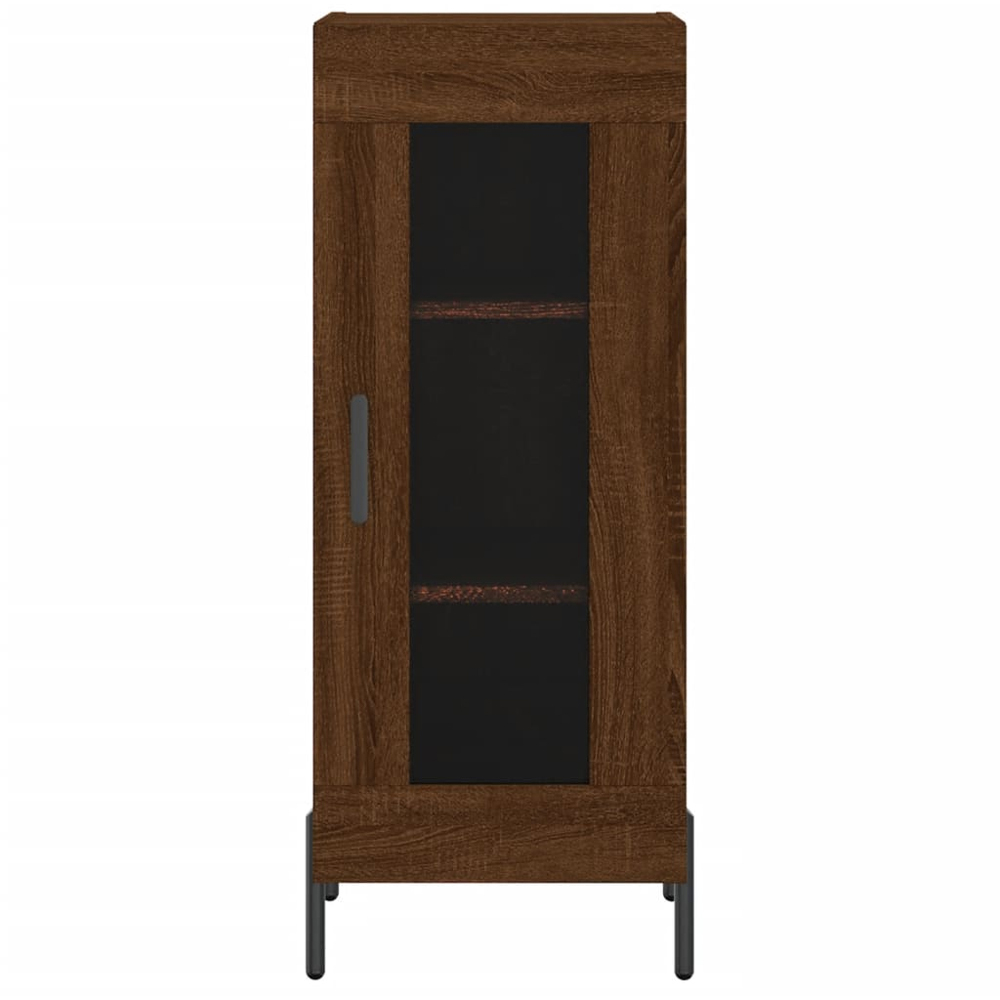 vidaXL Single Glass Door Brown Oak Sideboard Image 5